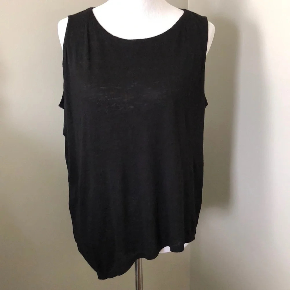 Eileen Fisher Organic Cotton Asymmetrical Tank Top - Picture 2 of 8